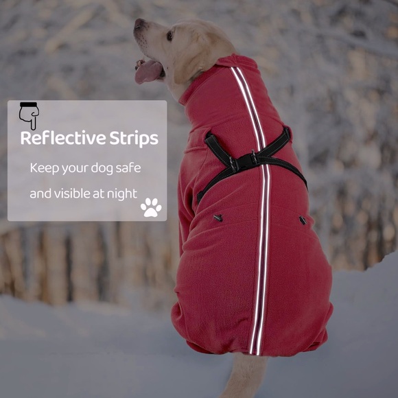 NWOT SAWMONG Dog Fullbody Polar Fleece Cold Weather Coats with Harness, Size 4X - Picture 6 of 6